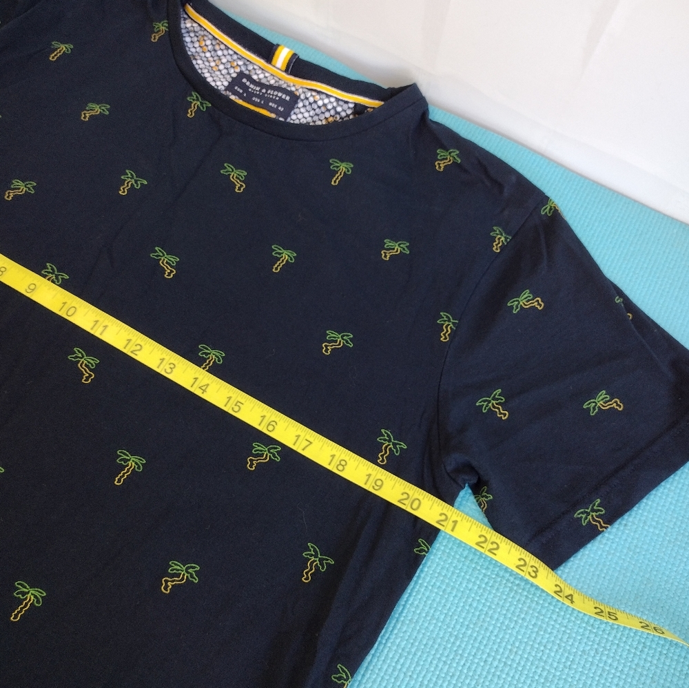 Denim & Flower Men's Navy Slim Fit Shirt Size L - Picture 7 of 7